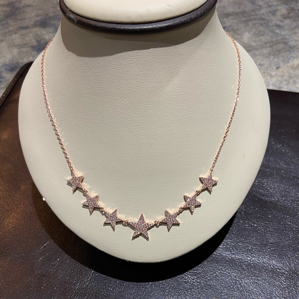 Rose Gold Plated Silver Star Necklace